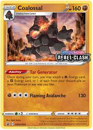 In the story, the game revolves around the journey of a young man who captures and trains pokémon. Coalossal Sword Shield Promos 24 Pokemon Card