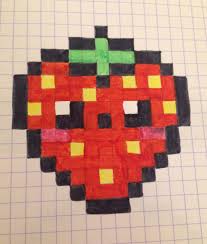 Pixel Art Fraise Kawai Coloriage Pixel Art Pixel Art Coloriage Pixel