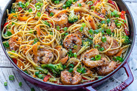 Add in the shrimp, snow peas, bean sprouts, and scallions. Easy Shrimp Stir Fry Noodles Recipe Healthy Fitness Meals