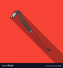 Crowbar Icon In Flat Style Isolated On White Vector Image