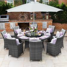 Nova Sienna 8 Seat Rattan Dining Set 1 8m Round Table Grey Crownhill Aluminum dining table for 8, round outdoor dining table for 6, rustic teak outdoor dining table, 8 chair patio dining set, outdoor dining sets for 8, world.