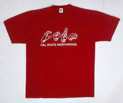 90s T Shirt Cal State Northridge Medium Tee Asl Sign Language Csun Red White Graphic Soft 80s California University Russell Northridge Cal State T Shirt