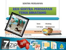 Contoh Rkh Sentra Persiapan Paud Tema Binatang Binatang Pendidikan Anak Usia Dini Model Pembelajaran