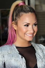 Black And Blonde Ombre Ponytail Demi Lovato Pastel Pink Ombre Ponytail Hair Ombre Hair Color Ombre Hair Grunge Hairstyle