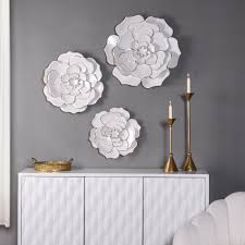 Let your home decor bloom! Bathroom Decor Flower Decor Metal Wall Art Set Of 3 10 Office Decor Or For Living Room Stunning Outdoor Decor Silver Decor Metal Wall Decor Floral Wall Decor Home Decor Small Rustic Metal Flowers Wall Decor