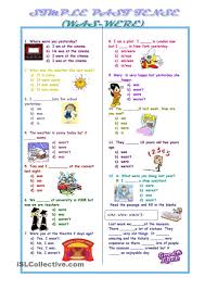 Sa Mple Past Tense Was Were Past Tense Simple Past Tense Verbs Esl