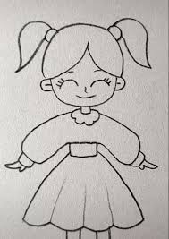 Girls that prefer to draw themselves in shorts, but might want see how pigtails are added, could use a little of both projects. Madchen Das Einfach Zeichnet Baby Baby Das Einfach Madchen Zeichnet Girl Drawing Easy Drawings Easy Drawings