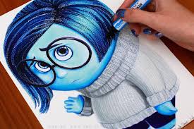 Inside Out Drawing Sadness Realistic Art Disney Pixar Movie 2015 Sadness Speed Draw F Cartoon Drawings Cartoon Drawings Disney Drawing Cartoon Characters