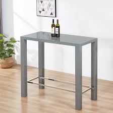 Jam Glass Bar Table Rectangular In Grey High Gloss In 2020 Glass Bar Table Bar Table Design Glass Bar