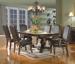 Allen Park 91 Brown Cherry Extendable 7 Pc Dining Table Set Stylish Dining Room Formal Dining Room Sets Pedestal Dining Table