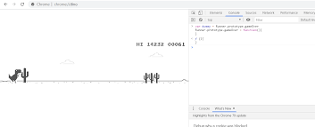 Jump the dino trex over the cacti to gain points. Hacking The Dino Game From Google Chrome By Harshil Patel Level Up Coding