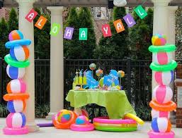 Beach Ball Inner Tube Towers Pool Party Decorations Pool Birthday Party Beach Ball Party