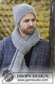 Set Consists Of Crochet Drops Men S Hat And Scarf With Trebles And Single Crochet In Air Free Pattern By Crochet Men Crochet Mens Scarf Scarf Crochet Pattern