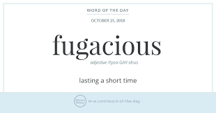Word Of The Day Fugacious Merriam Webster Words Short Words Rare Words