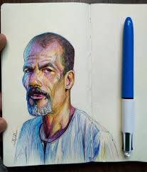 Ballpoint pen portrait
