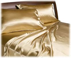 Royal Opulence Satin Twin Sheet Set, Brass