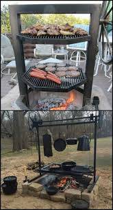 I rescued the grates from an old gas barbecue and fabricated a better gril… Fire Pit Grill Ideas For Your Backyard Diy Projects For Everyone Fire Pit Grill Fire Pit Outdoor Fire Pit Designs
