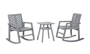 This rocking chair set is also foldable so you can save space while not in use. Walker Edison Furniture Gowvinrcgw 3 3 Piece Outdoor Rocking Chair Chat Set Grey Wash From Walker Edison Furniture Co Accuweather Shop
