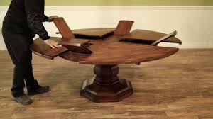 The walnut jupe dining table from sarreid ltd. Walnut Jupe Table For Sale Expanding Round Dining Table With Self Storing Leaves Youtube