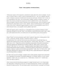 Intalnim doine de dor si de jale, de dragost, de haiducie(voinicie), de catanie. Doina Comentariu