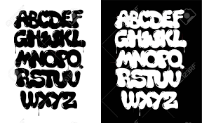 Black And White Bubble Graffiti Font Vector Royalty Free Cliparts Vectors And Stock Illustration Image 92262484