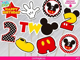 Mickey Mouse Birthday Images Free Download Instant Download Mickey Mouse Inspired Centerpieces Second Etsy In 2020 Free Mickey Mouse Printables Mickey Mouse Birthday Mickey Mouse Birthday Party