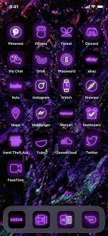 500 Purple Neon Ios App Icon Pack Magenta Neon Aesthetic Etsy App Icon Find My Friends Icon
