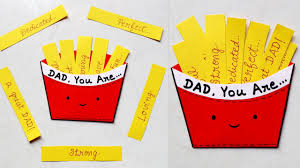 Celebrate father's day by showing gratitude and love for your father who is also a hero, guide and friend. Father S Day Card For Kids French Fries Card For Kids Cute Father S Day Card Handmade Card For Dad Youtube