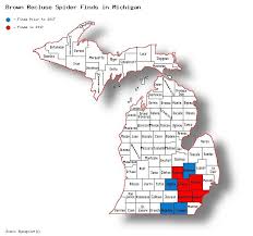 Map Of Brown Recluse Finds In Michigan Recluse Spider Brown Recluse Brown Recluse Spider