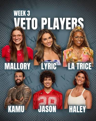 Kamu has nominated Mallory, Lyric, and La Trice. Jason is the target. #BB28