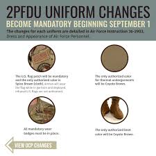 The air force is adopting the army's operational camouflage pattern for its new combat uniform and began incrementally phasing it in oct. Air Force Delays Mandatory Wear Date For 2pfdu Ocp Items Joint Base San Antonio News