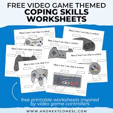 Stress and anxiety are a part of everyone's life—including your kids. Free Printable Video Game Controller Themed Coping Skills Worksheets And Next Comes L Hyperlexia Resources