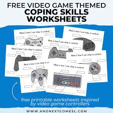 Free printable coping skills worksheets for adults may be used by anybody in the home for educating and studying. Free Printable Video Game Controller Themed Coping Skills Worksheets And Next Comes L Hyperlexia Resources