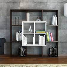 Minar Leef Kitaplik Parlak Beyaz Venge Kitapliklar Kitaplik Mobilya