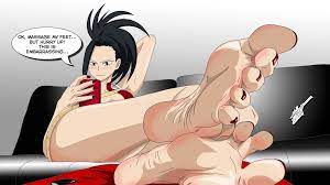 1girls arlioth arms behind head ass ass visible through thighs  bangs barefoot black eyes black hair blush breasts couch feet foot fetish  foot focus glare large breasts leotard looking