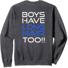 The significance is the long hair symbolizes the boys being on the island for a long time and the painted faces symbolizes that the can hunt when. Boys Have Long Hair Too Boy Long Hair Men Long Haired Sweatshirt Amazon De Bekleidung