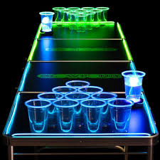 Glow In The Dark Beer Pong Table Is The Blitzed Shenanigans Tron Intended With Images Beer Pong Beer Pong Tables Dark Beer