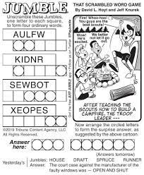 If you need a blank grid just click below to download the pdf. Jumble Pdf Puzzles Comics Poststar Com