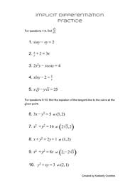 How to do implicit differentiation. Implicit Differentiation Practice By Kimberly Overtree Tpt