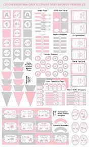 Pink Elephant Baby Shower Decorations Pink And Gray Chevron Etsy Pink Elephants Baby Shower Pink Elephant Baby Shower Decorations Pink Baby Shower Decorations