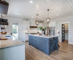 The picture above shows shiplap boards on a small kitchen island. Blue Kitchen Island Color Ideas Novocom Top