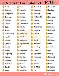 Bad Synonyms 80 Synonyms For Bad In English English Words English Vocabulary Writing Words