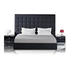 A bed frame typically comes with some type of headboard and can be made of wood, metal, or upholstered in fabric or leather. Black Leather Beds Houzz
