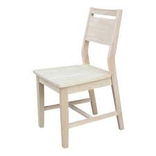 Unfinished dining chair made of solid beech wood frame.outermost dimensions (hxwxd)=107x51x50 cm. Solid Back Unfinished Dining Chairs Kitchen Dining Room Furniture The Home Depot