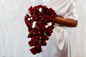 Garden fresh diy wedding centerpiece. Diy Budget Friendly Red Rose Cascade Wedding Bouquet