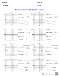 Algebra 1 Worksheets Linear Equations Worksheets Graphing Linear Equations Algebra Worksheets Pre Algebra Worksheets