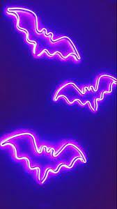 Neon Bat Sign Halloween Wallpaper Iphone Dark Purple Aesthetic Neon Wallpaper