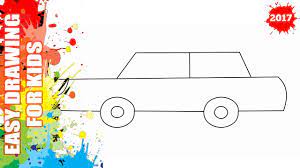 Draw front and back bumper. How To Draw A Car Easy And Simple For Kids Easy Step By Step Drawing Youtube