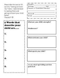 Getting To Know You Form Parents As Teachers Parenting Organization Parent Teacher Conferences