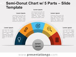 semi donut chart with 5 parts for powerpoint and google slides